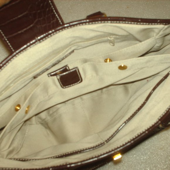 Etienne Aigner Bags Etienne Aigner Brown Alligator Print Purse